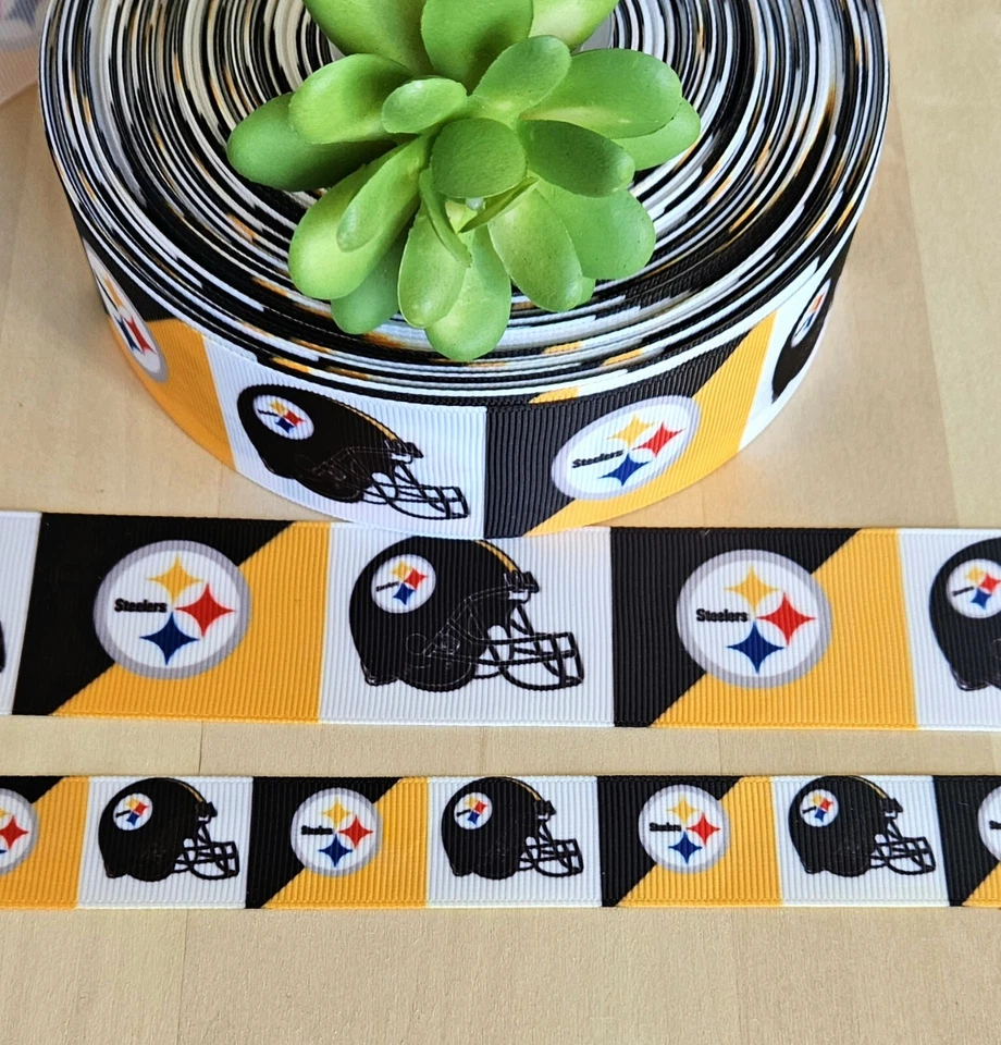 3/8, 5/8, 7/8, 1.5 & 3" (1YD) Pittsburgh Steelers Grosgrain Ribbon Steelers - Image 1 of 1