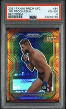 JIRI PROCHAZKA 2021 PANINI PRIZM UFC ROOKIE RC CARD REFRACTOR #84 RED /275 PSA 4