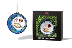 Party Rock | Cat Bowl Glass Ornament | Animal Collection - Picture 1 of 3