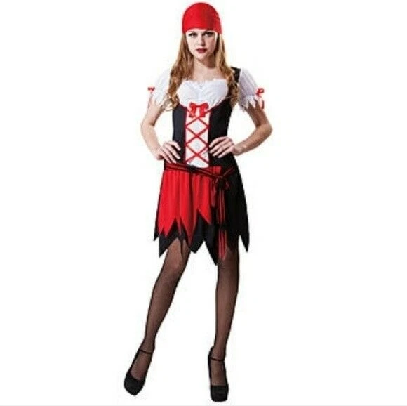 Disfraz de Halloween Totally Ghoul Mujer Bonita Pirata Talla Única Vestido y Bandana Foto 1 de 4