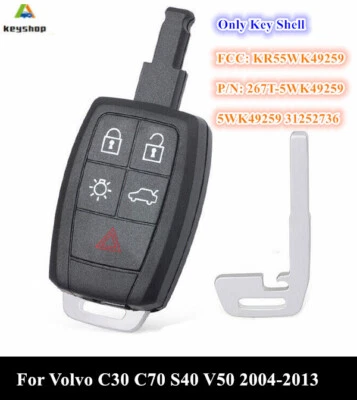 KR55WK49259 for Volvo C30 S40 V50 C70 2004 - 2013 Remote Key Shell Case Fob - Image 1 of 4