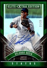 Orlando Arcia 2015 Panini Elite Extra Edition Status Green Auto Autograph 11/25