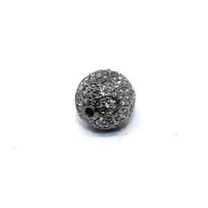 Pave Diamond Beads Pave Spacer Beads 925 Sterling Silver Shamballa Beads