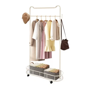 Clothes Rack, Movable Coat Rack, Coat Rack with Storage Basket - Picture 1 of 14