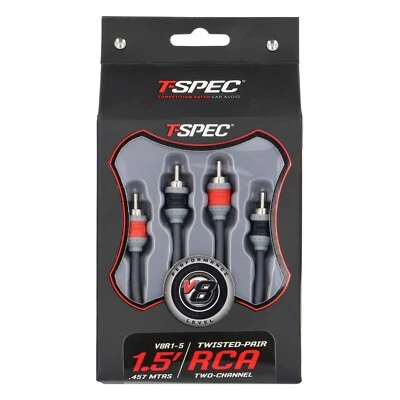 T-SPEC V8R1-5 / v8 Series 2-Channel RCA Audio Cable - 1.5 FT / V8R15 **NEW** - Image 1 of 3