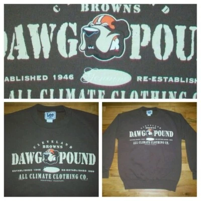 vintage 90s NFL Football Cleveland Browns Dawg Pound Sweatshirt M 50/50 shirt - Image 1 of 4