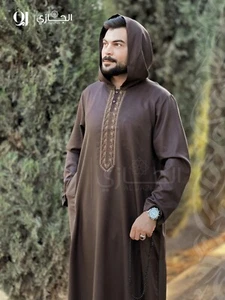 Aljazi Moroccan Thobe for Men with hat, High Quality, Modern ⭐FAST SHIPPING⭐ - Picture 1 of 4