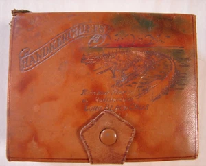 VINTAGE SOUVENIR LEATHER HANDKERCHIEF BOX- LONG BEACH CALIFORNIA - Picture 1 of 5