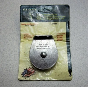 Block 02058 Flat Mount 2" Pulley For 3/16" Cable New - Picture 1 of 7