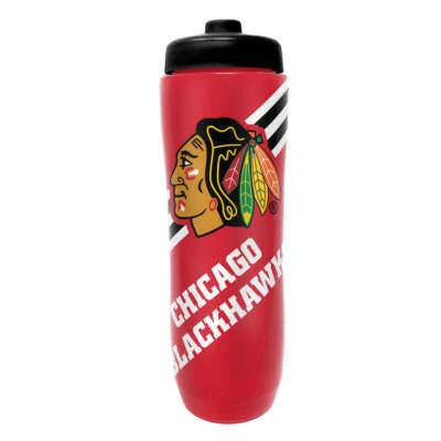 Party Animal NHL Chicago Blackhawks Squeezy Water Bottle 32 oz - Image 1 of 2