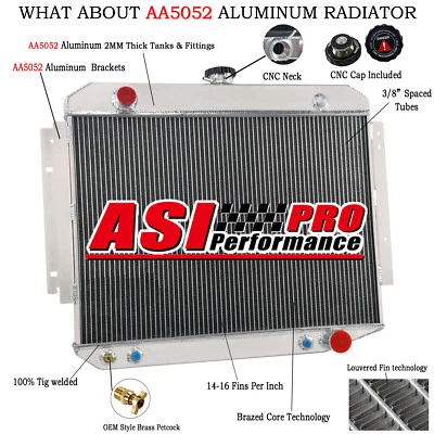 3Row Radiator Fit 71-1979 Dodge W100 W200 B300 D100 D150 D200 Van 5.2L 5.9L V8 Foto 1 de 4