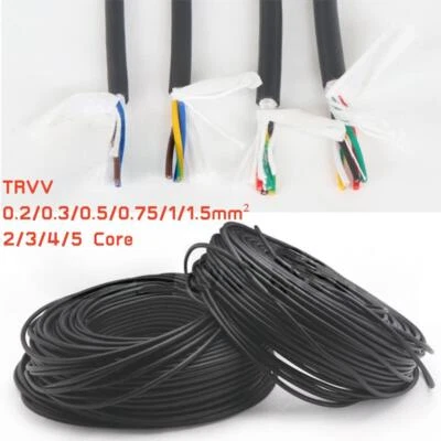 0.2/0.3/0.5/0.75/1/1.5mm²  TRVV 2/3/4/5 Core Electrical Flexible PVC Cable Wire - Image 1 of 3