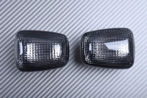 Pair of Black Smoke Rear Turn Signals Lenses R&L SUZUKI HAYABUSA 1300 1999-2007 - Picture 1 of 4