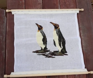 PENGUINS Needlepoint Canvas Madeira Creations by Reynolds 5077 19" x 19" - Picture 1 of 9