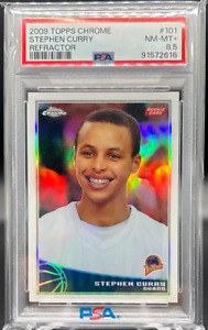 2009 Topps Chrome #101 Stephen Curry Refractor #'d 395/500 Rookie Card PSA 8.5