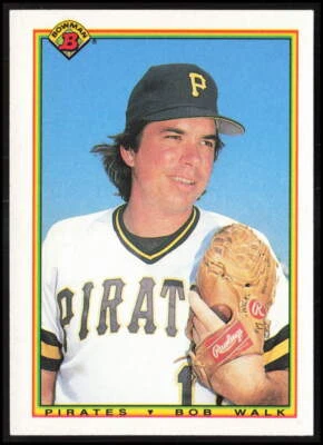 1990 Bowman #163 Bob Walk Pittsburgh Pirates Baseball Card - Image 1 of 2