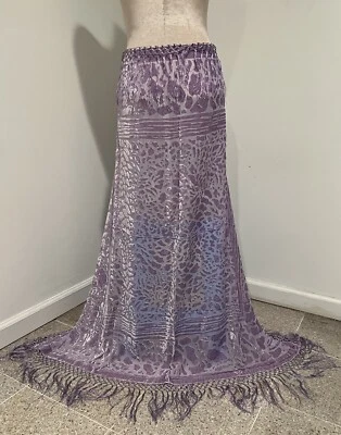 Lavender Silk Chiffon Velvet Burnout Scarf  40”x40” Wide - Image 1 of 4