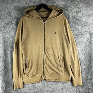 All Saints Brace Long Sleeve Hoody Mens XL Olive Green Casual Full Zip - Picture 1 of 13