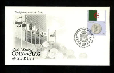 Postal History UN FDC Geneva #532g Artcraft Coin Flag Series Algeria 2011 - Image 1 of 2