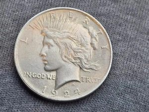 1924 Peace Silver Dollar – Philadelphia Mint – 90% Silver - Picture 1 of 3