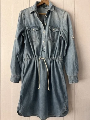 Vintage Ralph Lauren Jeans Co Denim Dress Western Women's Sz 6 Chain stitch Logo - Image 1 of 4