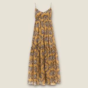 Zimmermann Dress Size 0 AU 6 US 2 Yellow Floral Cotton Maxi Halter Tiered Boho - Picture 1 of 6