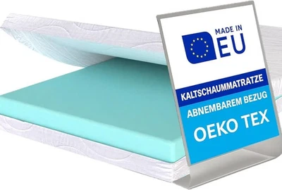 Pillows24 - Kaltschaum-Matratze 90-180x200cm H2/H3 | 13cm Höhe Abnehmbarer Bezug - Bild 1 von 4
