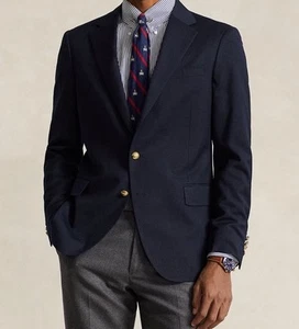 Polo Ralph Lauren klassische Passform Wollmischung marineblau Sport Jacke Größe 42 R UVP 400 $ - Bild 1 von 23