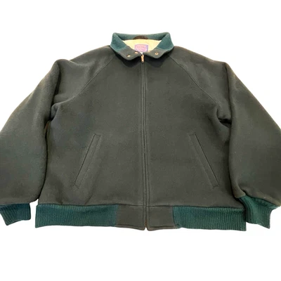 Mens Vtg 80's Pendleton USA Country Traditionals Green Wool Bomber Jacket L USA - Image 1 of 4