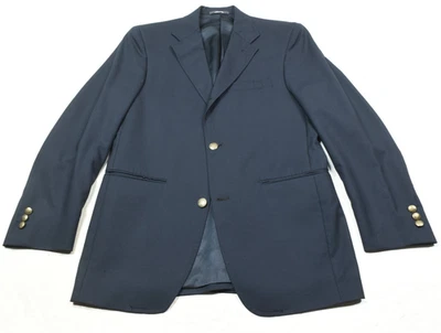O'Connell'S Blazer Mens 36R Navy Blue Three-Button Wool Classic Fit Made in USA - Image 1 of 4