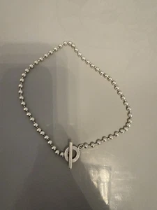 Authentische Gucci Halskette Sterlingsilber Popcorn Boule Kette Knebel T-Bar 41 cm - Bild 1 von 5