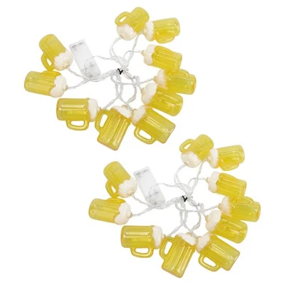 2pcs Beer String Lights 6.5ft 10LED Holiday Party Decorative String Lights Fo UK - Image 1 of 4