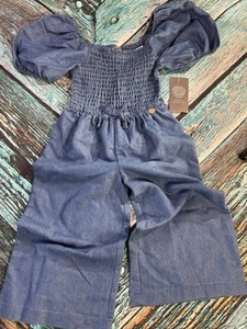 NWT Vince Camuto Girls Denim Pull-On Jumpsuit 4T A19 - Picture 1 of 5