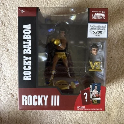 McFarlane Movie Maniacs Rocky III ROCKY BALBOA 6" Posed Figurine w/Gold Shorts - Image 1 of 4