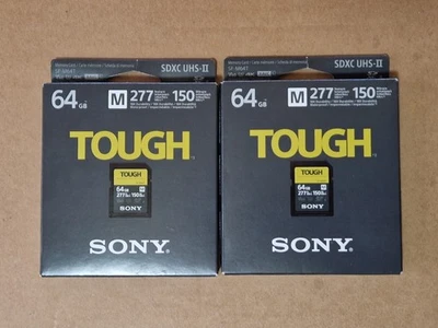 2 x 64GB Sony M Series TOUGH R277MB/s W150MB/s U3 V60 SDXC Speicherkarten - Bild 1 von 2