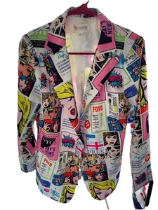 L’ATISTE By Amy Pop Art Blazer Jacket Size Women’s XLBoho Y2K - Picture 1 of 10