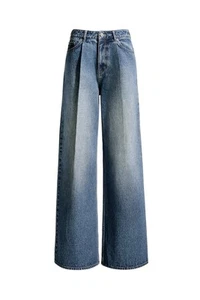 Magda Butrym X H&M - WOMEN’S BAGGY FRONT PLEAT DENIM JEANS - 4 / 32 NEW HM NWT - Picture 1 of 1