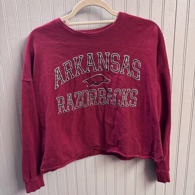 Champion Arkansas Razorback Sudadera Recortada Pequeña Algodón Cerdos Rojo U de A Foto 1 de 4