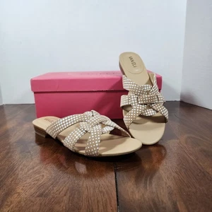 Vaneli Broska Regie PR Damen-Sandale in beige-weiß bedrucktem Wildleder Größe 8,5 W - Bild 1 von 6