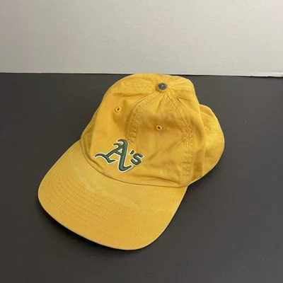 Gorra de béisbol Oakland A’s Twins Enterprise 1995 de colección rara amarilla ajustable Foto 1 de 4