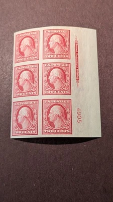 U.S. Stamp #344 Plate Block, Very Fine Mint Lightly Hinged - Image 1 of 2