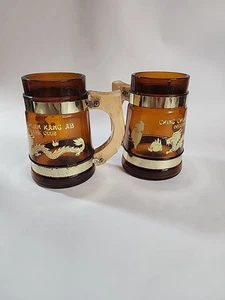 Militär Braun Glas Kaffeebecher USAF Ching Chuan Kang AB Offiziers Club Drache - Bild 1 von 8