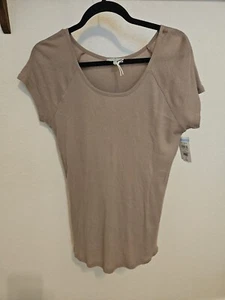 NWT Forever Comfort By NYDJ Shirt Womens M  Relaxed Fit Brown - Taupe Soft!  - Picture 1 of 7