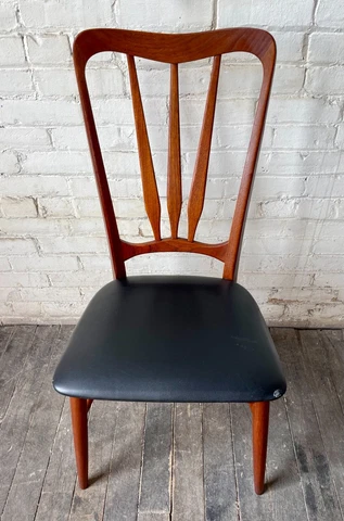 Vintage 1960s Niels Koefoed Ingrid Teak Chair Dining Side Hornslet Denmark Cover
