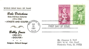  1932-33 Jones & Zaharias on one cover Clarence Reid thermographed cachet [4682] - Picture 1 of 1