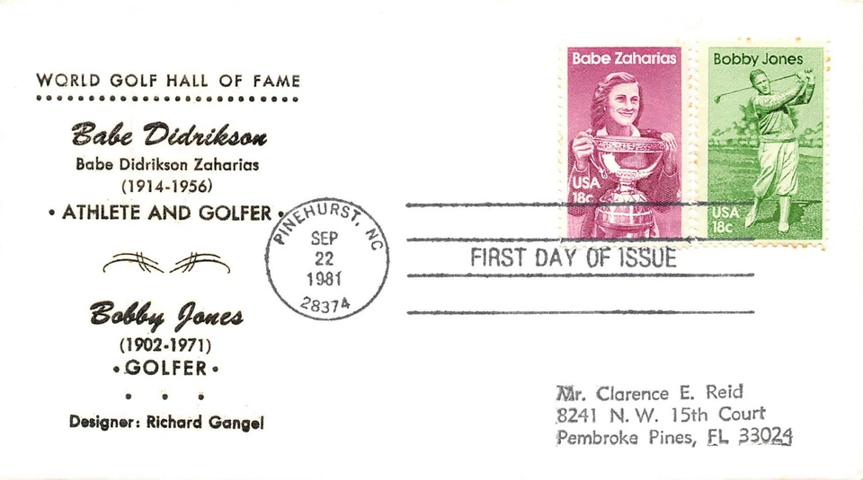  1932-33 Jones & Zaharias on one cover Clarence Reid thermographed cachet [4682] - Image 1 of 1