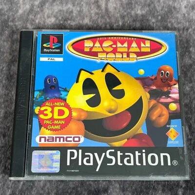 Pac-Man World PS1 PlayStation 1 PAL Game - VGC w/Manual Black Label Namco - Image 1 of 3