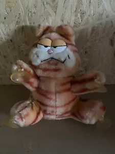 Vintage 1980s Garfield Plush Toy Cat Window Suction Cup - Picture 1 of 4