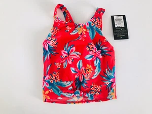 Art Class Girls Tankini Floral Criss Cross Back Tie Front UPF 50+ Size XS 4/5 - Picture 1 of 2