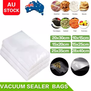 100PCS Vacuum Sealer Bags Precut Food Storage Saver Heat Seal Cryovac Bag 4 Size - Picture 1 of 18